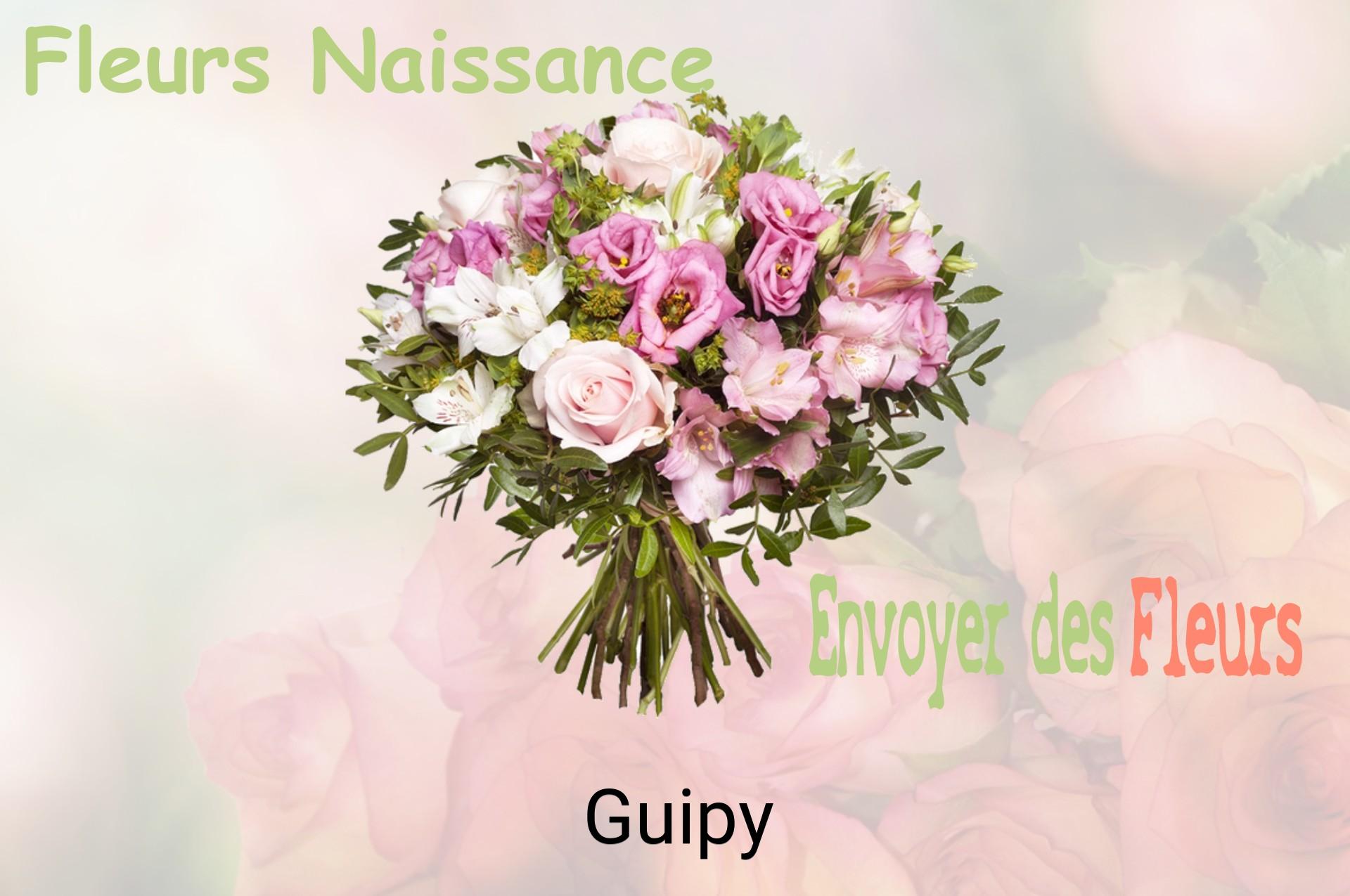 Bouquet de fleurs de naissance livré à Guipy